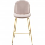 Scoop Gold Stainless Steel Leg Performance Velvet Bar Stool