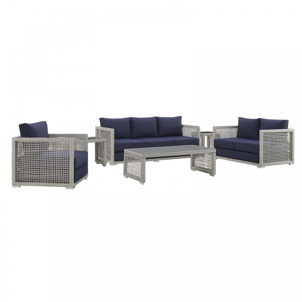 Aura 6 Piece Outdoor Patio Wicker Rattan Set Aura 6 Piece Outdoor Patio Wicker Rattan Set