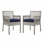 Aura Dining Armchair Outdoor Patio Wicker Rattan Set of 2