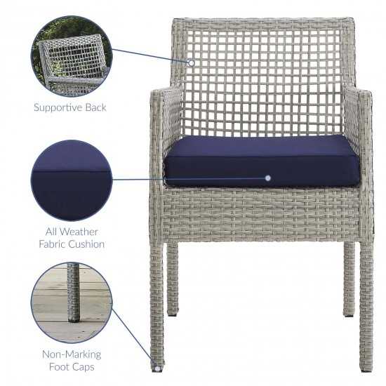 Aura Dining Armchair Outdoor Patio Wicker Rattan Set of 2