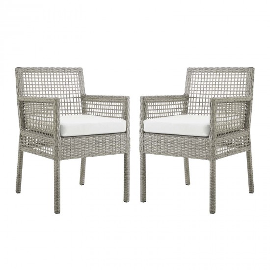 Aura Dining Armchair Outdoor Patio Wicker Rattan Set of 2