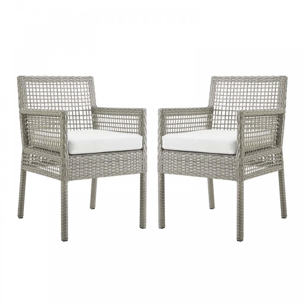 Aura Dining Armchair Outdoor Patio Wicker Rattan Set of 2