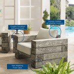 Manteo Rustic Coastal Outdoor Patio Sunbrella® Lounge Armchair