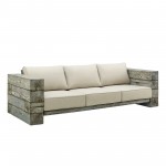 Manteo Rustic Coastal Outdoor Patio Sunbrella® Sofa