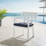 Baxley Stackable Outdoor Patio Aluminum Dining Armchair