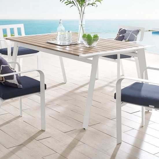 Roanoke 73" Outdoor Patio Aluminum Dining Table