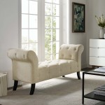 Evince Button Tufted Accent Upholstered Fabric Bench