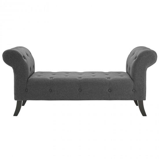 Evince Button Tufted Accent Upholstered Fabric Bench