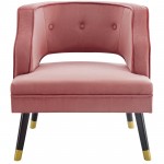 Traipse Button Tufted Open Back Performance Velvet Armchair