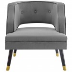 Traipse Button Tufted Open Back Performance Velvet Armchair