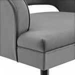 Traipse Button Tufted Open Back Performance Velvet Armchair