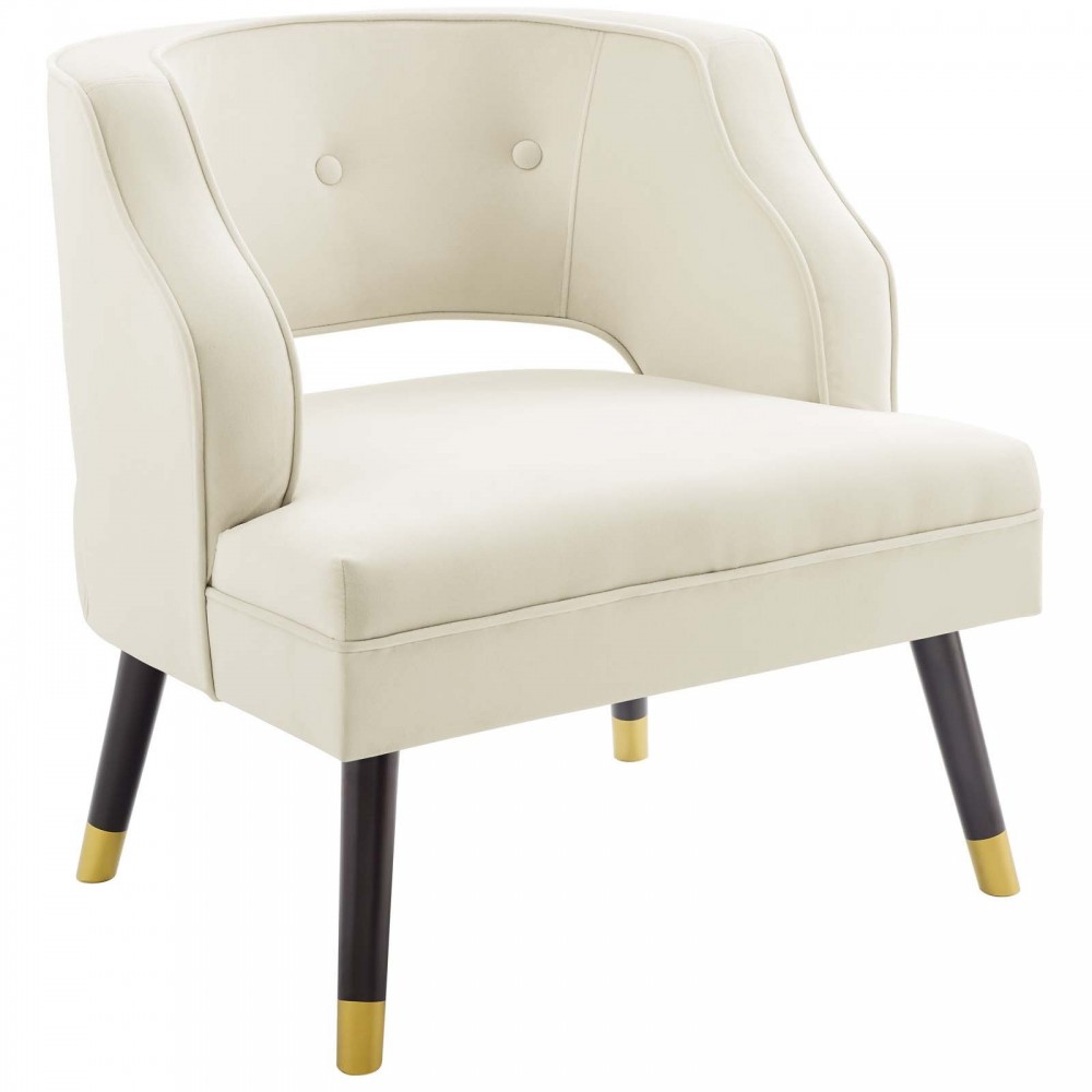 Traipse Button Tufted Open Back Performance Velvet Armchair Traipse Button Tufted Open Back Performance Velvet Armchair