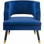 Traipse Button Tufted Open Back Performance Velvet Armchair