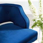 Traipse Button Tufted Open Back Performance Velvet Armchair