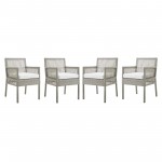 Aura Dining Armchair Outdoor Patio Wicker Rattan Set of 4