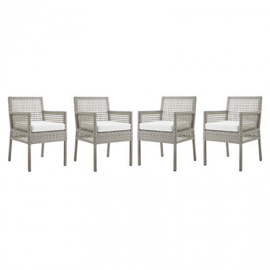 Aura Dining Armchair Outdoor Patio Wicker Rattan Set of 4