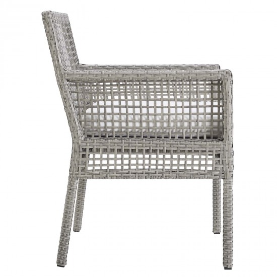 Aura Dining Armchair Outdoor Patio Wicker Rattan Set of 4