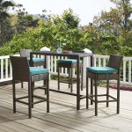 Conduit Bar Stool Outdoor Patio Wicker Rattan Set of 4