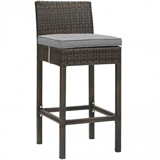 Conduit Bar Stool Outdoor Patio Wicker Rattan Set of 4