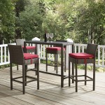 Conduit Bar Stool Outdoor Patio Wicker Rattan Set of 4