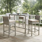 Conduit Bar Stool Outdoor Patio Wicker Rattan Set of 4