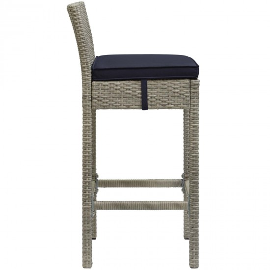 Conduit Bar Stool Outdoor Patio Wicker Rattan Set of 4