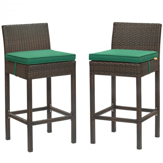 Conduit Bar Stool Outdoor Patio Wicker Rattan Set of 2