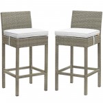 Conduit Bar Stool Outdoor Patio Wicker Rattan Set of 2