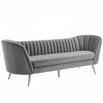 Opportunity Performance Velvet Sofa and Armchair Set