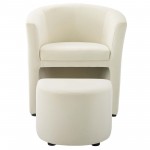 Divulge Performance Velvet Arm Chair and Ottoman Set