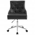 Regent Tufted Button Swivel Faux Leather Office Chair