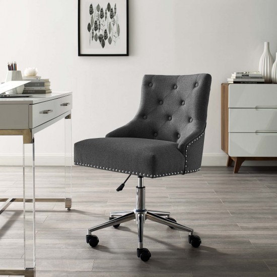 Regent Tufted Button Swivel Upholstered Fabric Office Chair