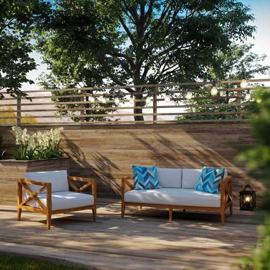 Northlake 2 Piece Outdoor Patio Premium Grade A Teak Wood Set