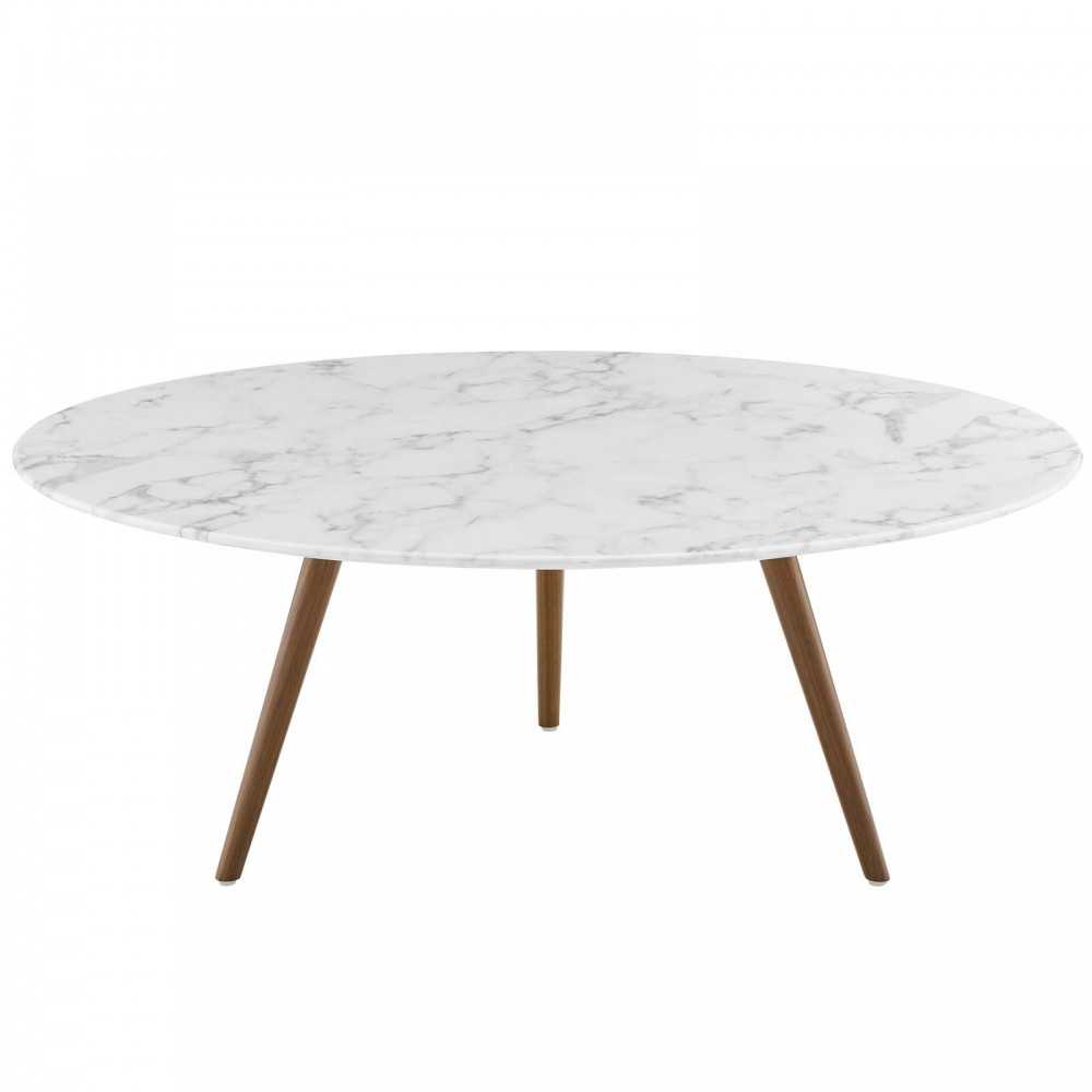 Lippa 40" Round Artificial Marble Coffee Table with Tripod Base