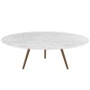 Lippa 47" Round Artificial Marble Coffee Table with Tripod Base