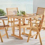 Hatteras 36" Square Outdoor Patio Eucalyptus Wood Dining Table