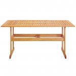 Hatteras 59" Rectangle Outdoor Patio Eucalyptus Wood Dining Table