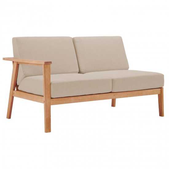 Sedona Outdoor Patio Eucalyptus Wood Left-Facing Loveseat