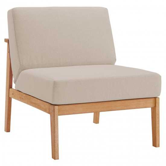 Sedona Outdoor Patio Eucalyptus Wood Sectional Sofa Armless Chair