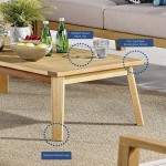 Sedona Outdoor Patio Eucalyptus Wood Coffee Table