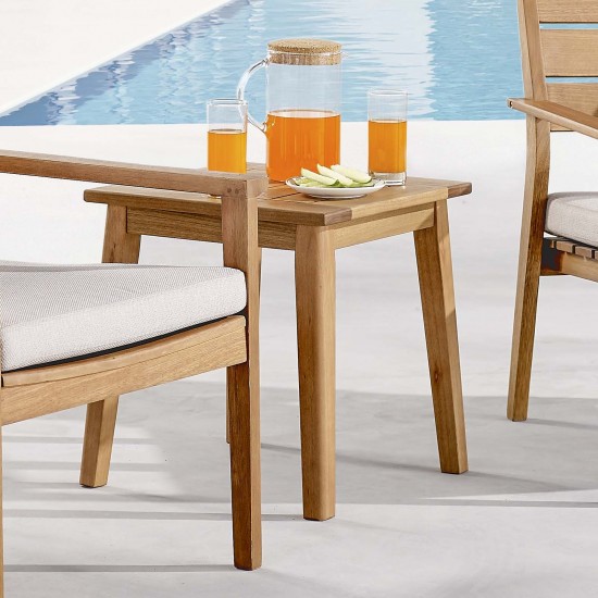 Viewscape Outdoor Patio Ash Wood End Table