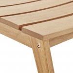 Breton Outdoor Patio Ash Wood Ottoman