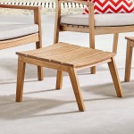 Breton Outdoor Patio Ash Wood Ottoman