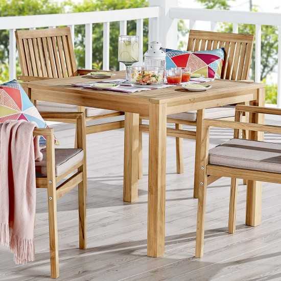 Farmstay 36" Square Outdoor Patio Teak Wood Dining Table