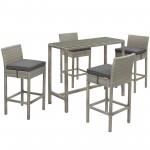 Conduit 5 Piece Outdoor Patio Wicker Rattan Set