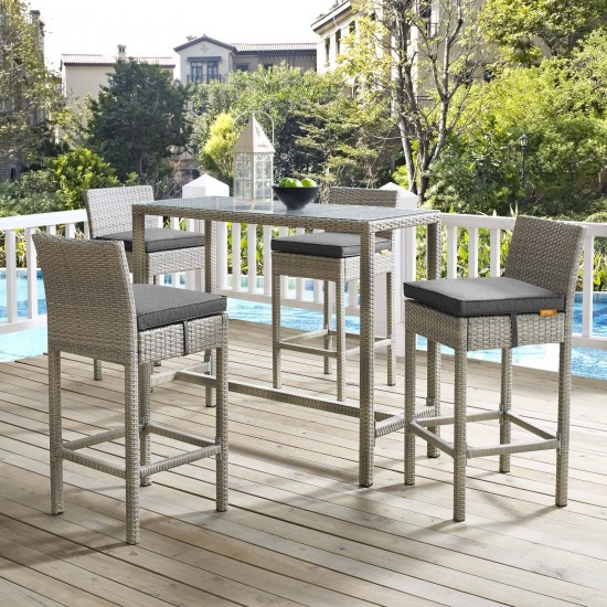 Conduit 5 Piece Outdoor Patio Wicker Rattan Set