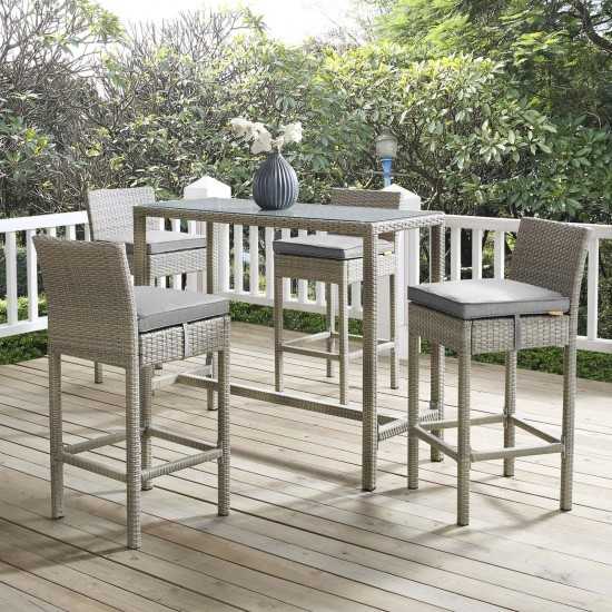 Conduit 5 Piece Outdoor Patio Wicker Rattan Set