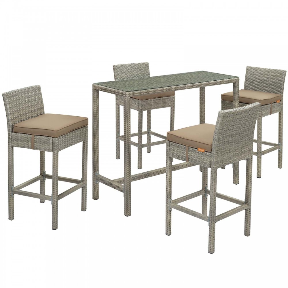 Conduit 5 Piece Outdoor Patio Wicker Rattan Set Conduit 5 Piece Outdoor Patio Wicker Rattan Set