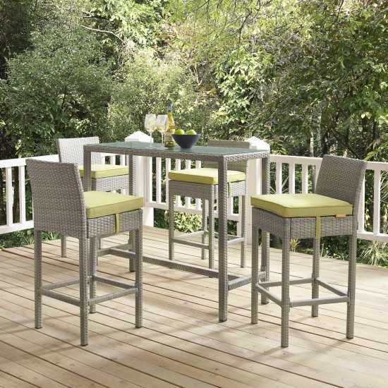 Conduit 5 Piece Outdoor Patio Wicker Rattan Set