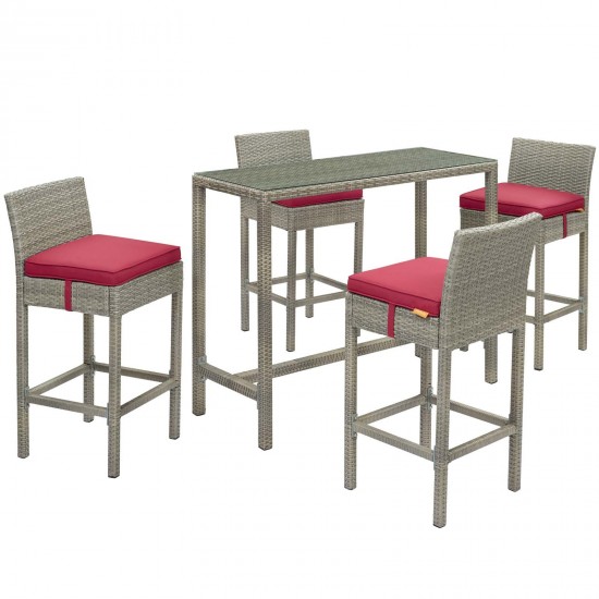 Conduit 5 Piece Outdoor Patio Wicker Rattan Set